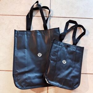 NEW Lululemon Black Tote Bags Set - Large and Small Set of TWO